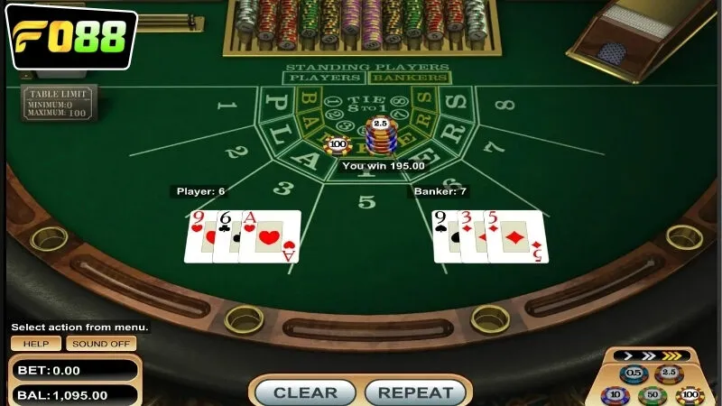 Luật chơi và tỷ lệ trả thưởng trong baccarat FO88